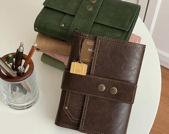 A6 Binder Planner Set with 6 rings with 2026 Journal Agenda Diary with Vintage Faux Cover, Tabs,  Elastic Closure, and Inner Pocket