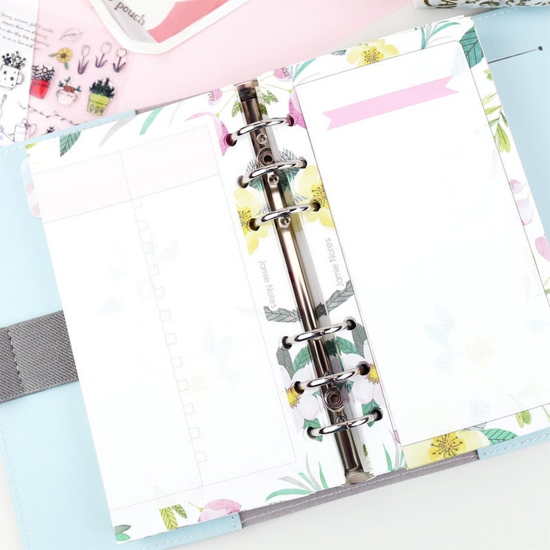 Floral Monthly Planner Refill Papers A5 A6 Three Fold Papers Etsy