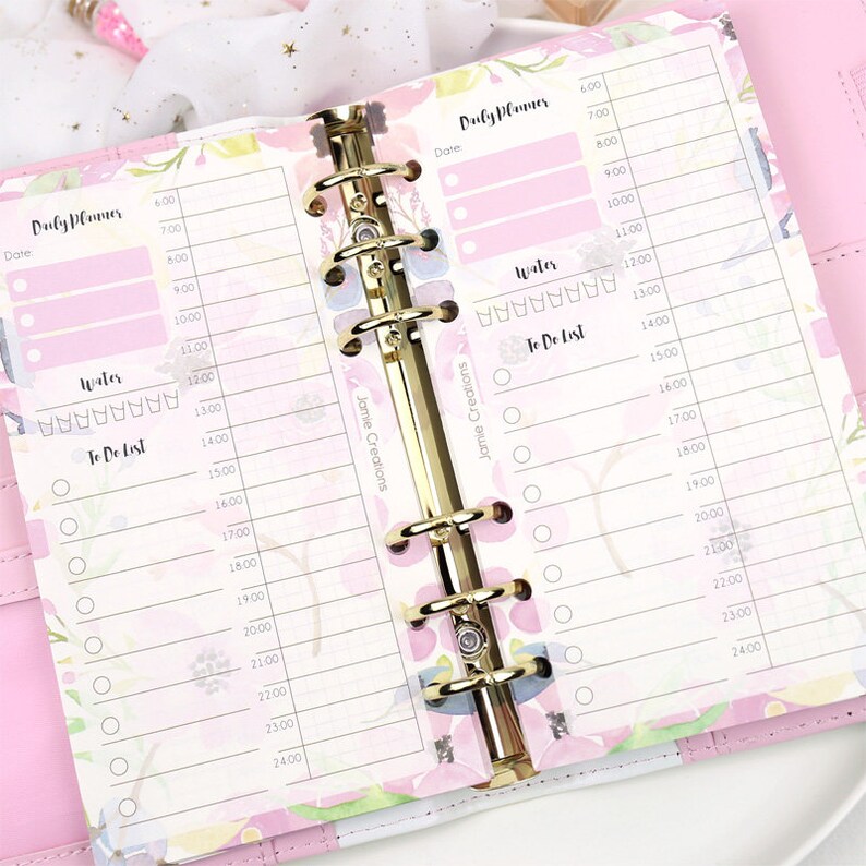Floral Daily Planner Refills/Inserts for A5/A6 6Hole Binder Etsy