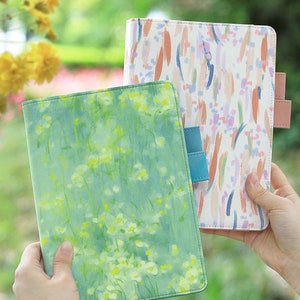 Hobonichi-Style 2024 Planner / Journal / Diary / Agenda with Oil Painting Cover, Inner Pockets and Refillable Notebook (A5 / A6 size)