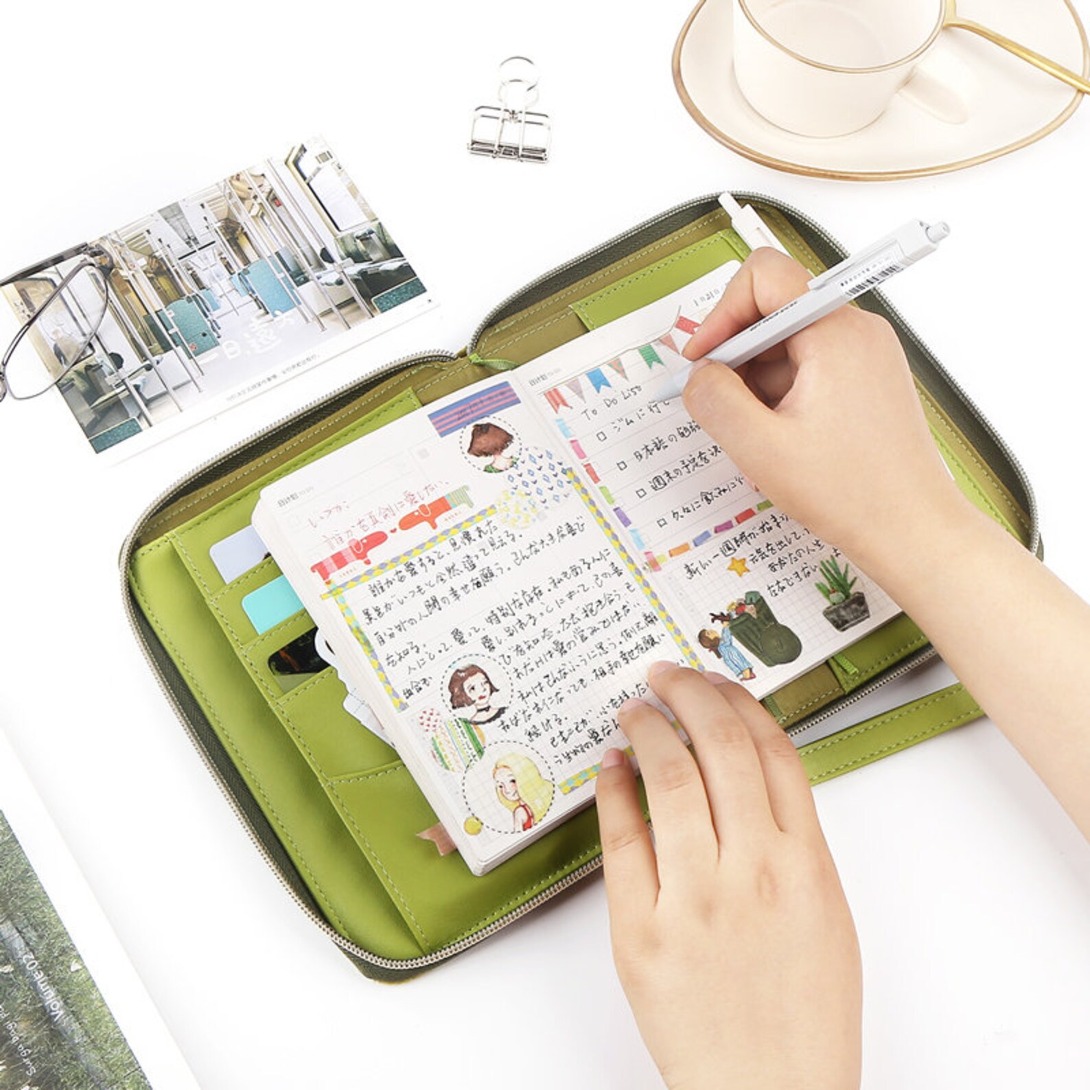 A6 Zippered Planner Case and Journal With Cotton PU Leather Etsy