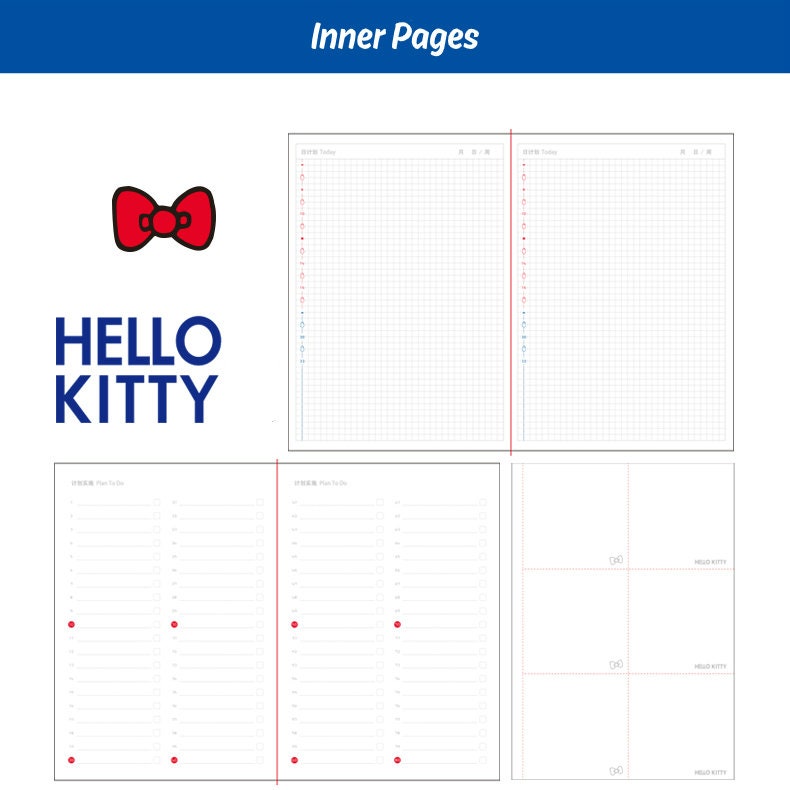 Hello Kitty Planner Set / Journal / Notebook / Agenda /diary Etsy