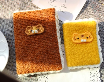 Cute Tiger Knit Cover for 2026 Journal, Planner, Notebook, Dairy or Book, compatible with Hobonichi, Moleskine, Midori and Book (A5/A6 size)