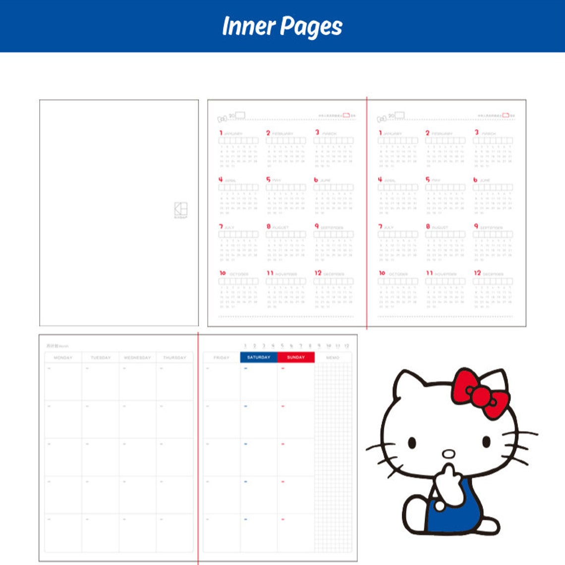 Hello Kitty Planner Set / Journal / Notebook / Agenda /diary Etsy