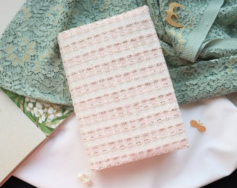 Pink Tweed Adjustable Cover for 2026 Journal, Planner, Notebook, Dairy or Book, compatible with Hobonichi, Moleskine, Midori and others
