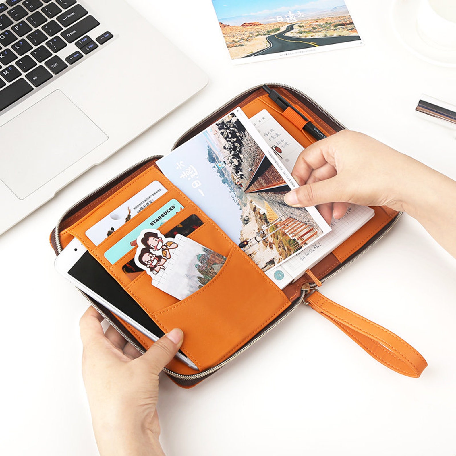 A6 Zippered Planner Case and Journal With Cotton PU Leather Etsy