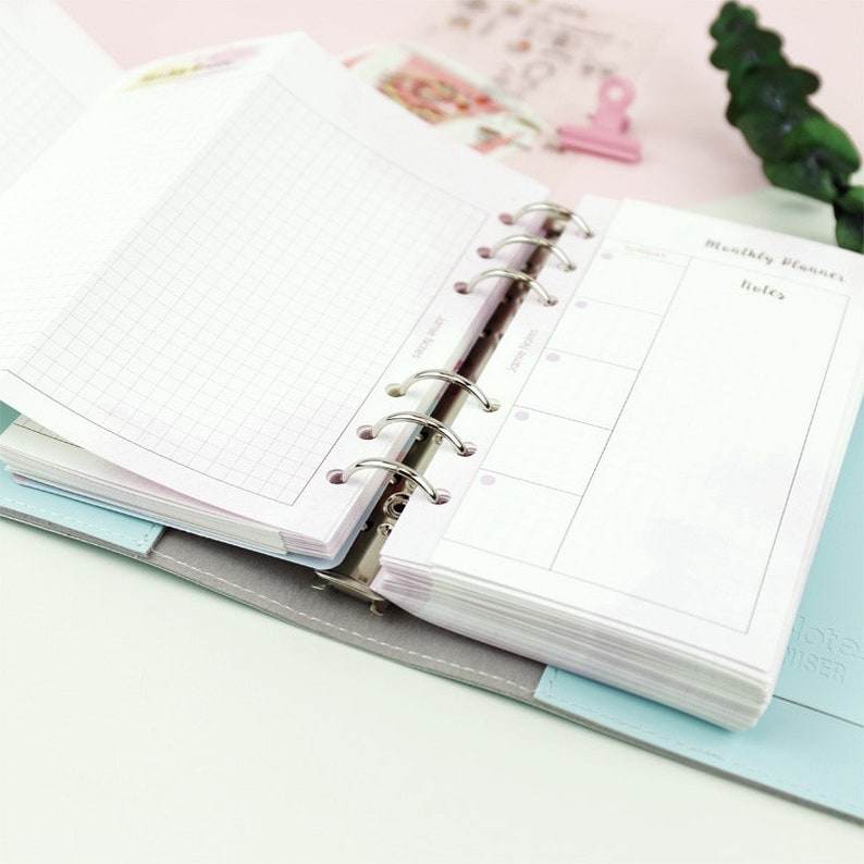Monthly Planner Refill Papers Three Fold Refills for A5 /A6 Etsy