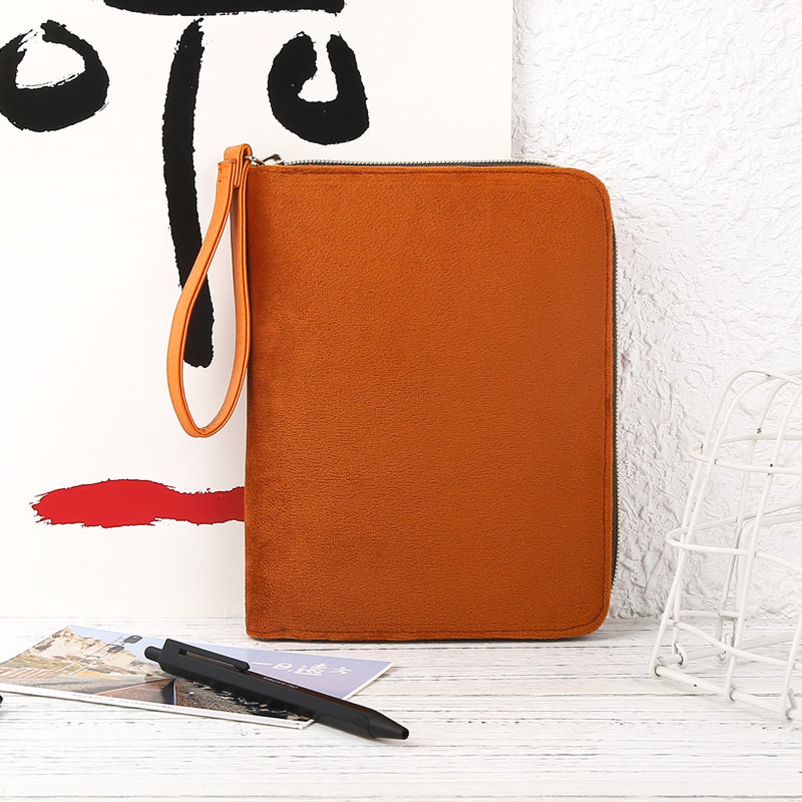 A6 Zippered Planner Case and Journal With Cotton PU Leather Etsy