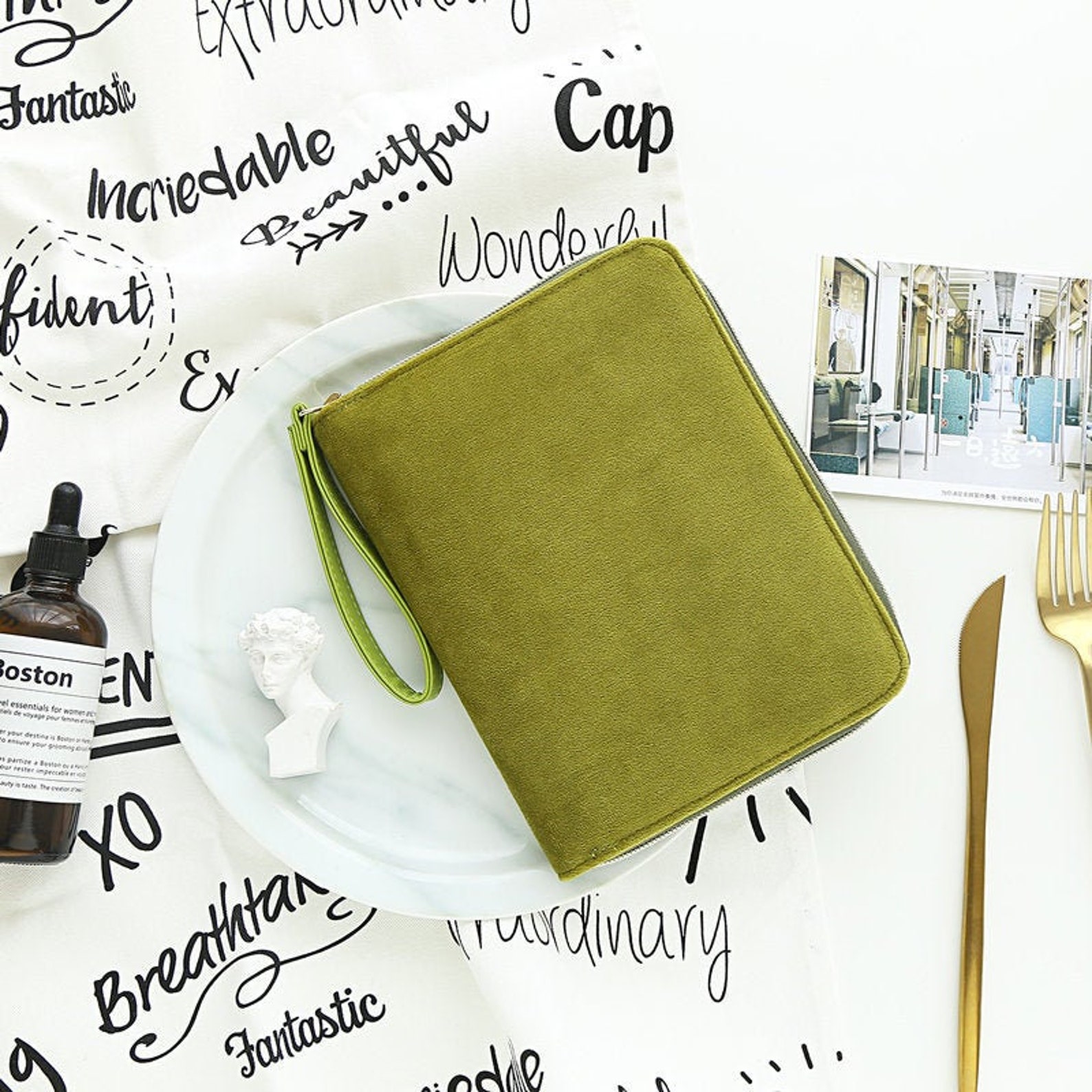 A6 Zippered Planner Case and Journal With Cotton PU Leather Etsy