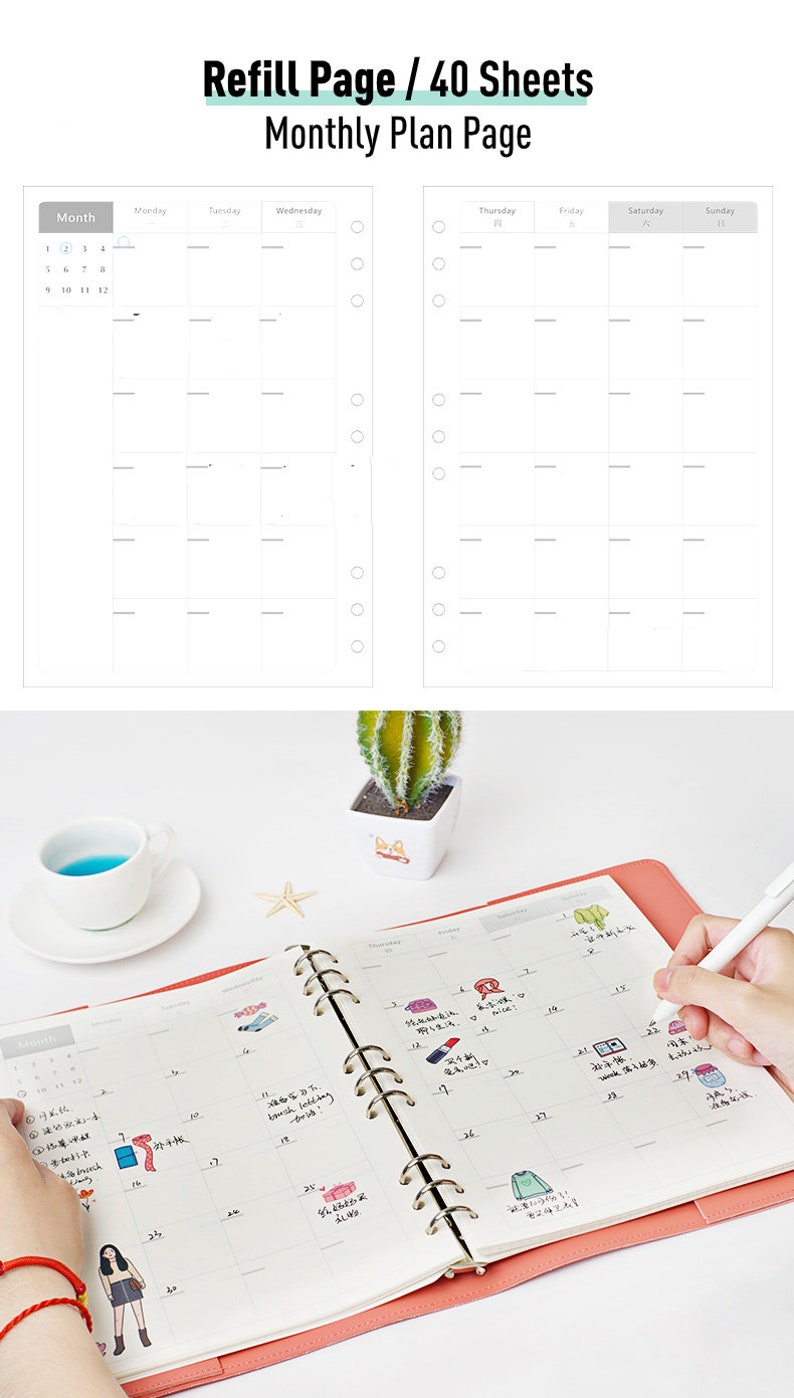 B5 Binder Planner / Journal / Agenda with Premium Faux Leather Etsy