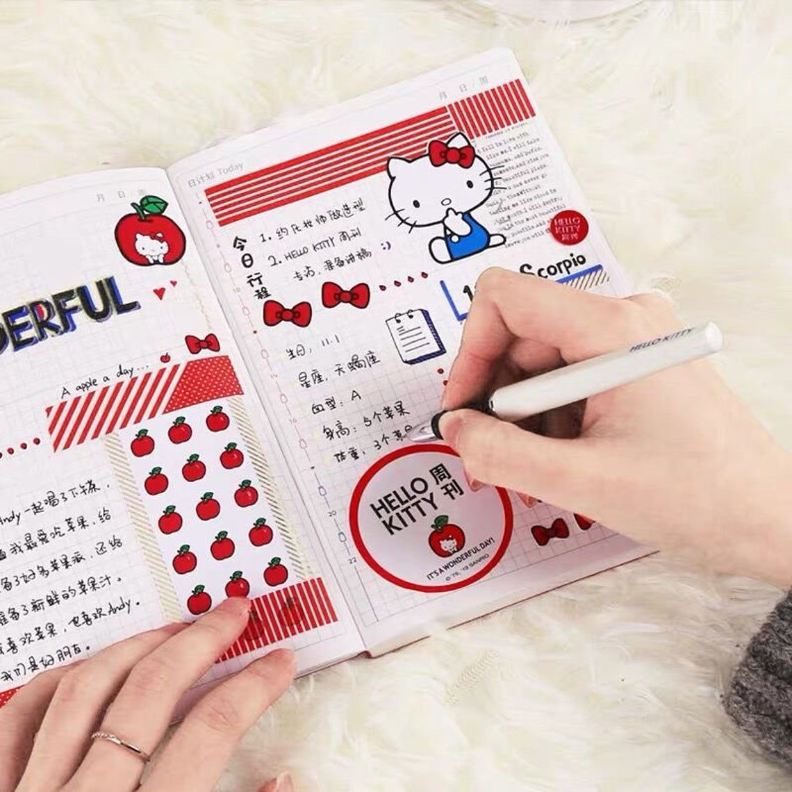 Hello Kitty Planner Set / Journal / Notebook / Agenda /diary Etsy