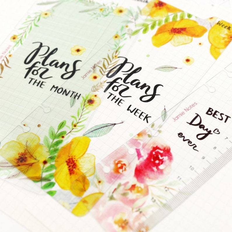 Today Week Month Ruler A5 A6 Refills Index Divider for Planner Agenda 6 ...