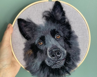 Custom Dog Portrait, German Shepherd Portrait, Commission Dog memorial, Needle felted Dog, Gift for dog owner, Gift for mum, Pet portrait