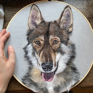 Large 30cm Dog Portrait, Your Pet Painting, Commission Dog memorial, Needle felted Dog, Gift for dog owner, Gift after pet loss
