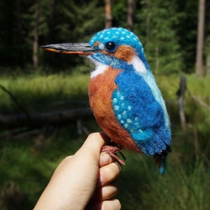 Needle felted Kingfisher/ Kingfisher OOAK/ Needle felted birds/ Bird figurine/ Kingfisher figurine