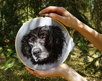 Realistic Dog Portrait, Dog memorial, Needle felted Dog, Gift for dog owner, Gift for mum, Custom Dog picture.