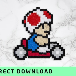 Mario kart Toad / Embroidery file/ Embroidery template/ Digital download / Patch design / For shirts, jackets, jeans, hats, towels