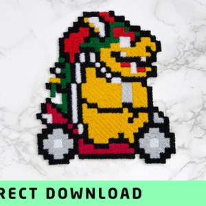 Mario kart Bowser/ Embroidery file/ Embroidery template/ Digital download / Patch design / For shirts, jackets, jeans, hats, towels