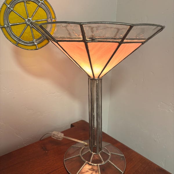 Stained Glass Martini Lamp