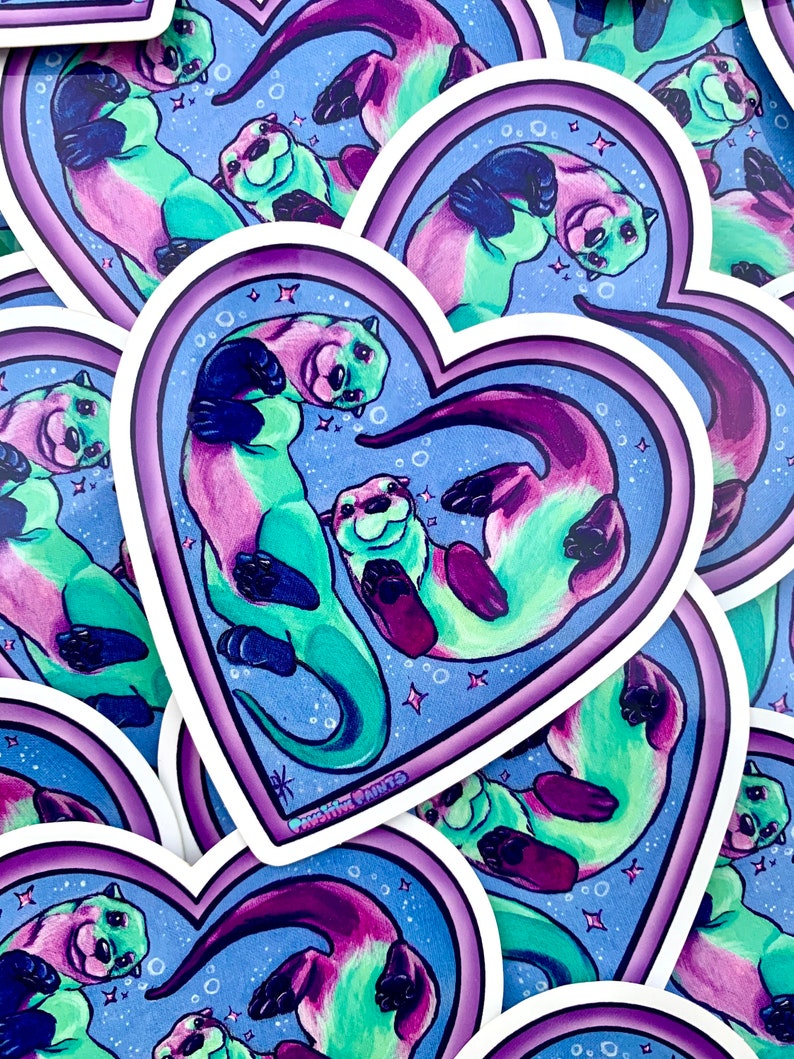 Otterly Adorable 4x4 Stickers