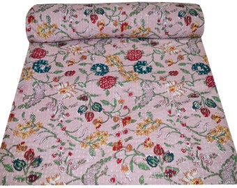 Majisacraft Vintage Hand Block Print Indian Kantha Queen Size Kantha Quilt Bed Cover Cotton Bedspread Bedding Throw Blanket Majisacraft Vintage Hand Block Print Indian Kantha Queen Size Kantha Quilt Bed Cover Cotton Bedspread Bedding Throw Blanket
