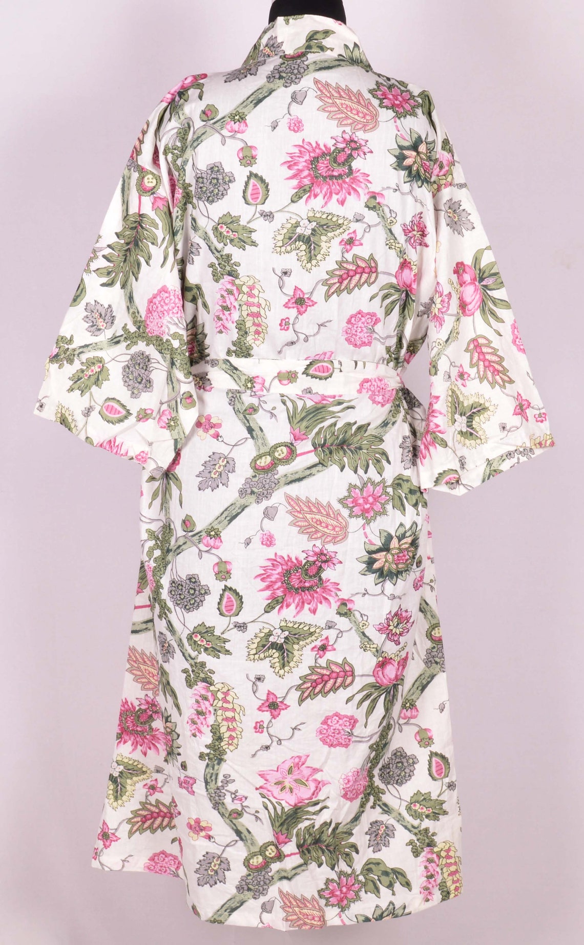 Indian Bath Robe Cotton Robekimono Dressing Gown Floral Print | Etsy UK