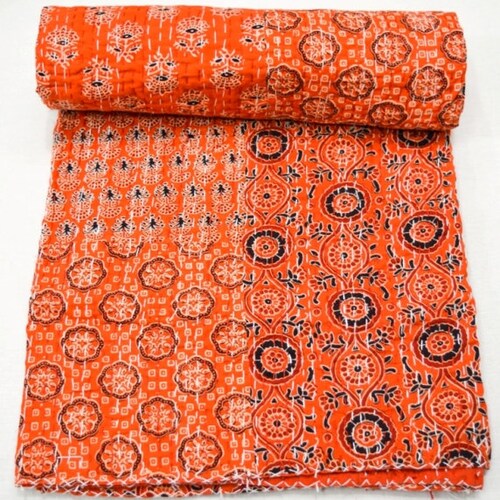 Kantha Quilt Handmade Indian Vintage Throw Reversible Blanket Etsy UK