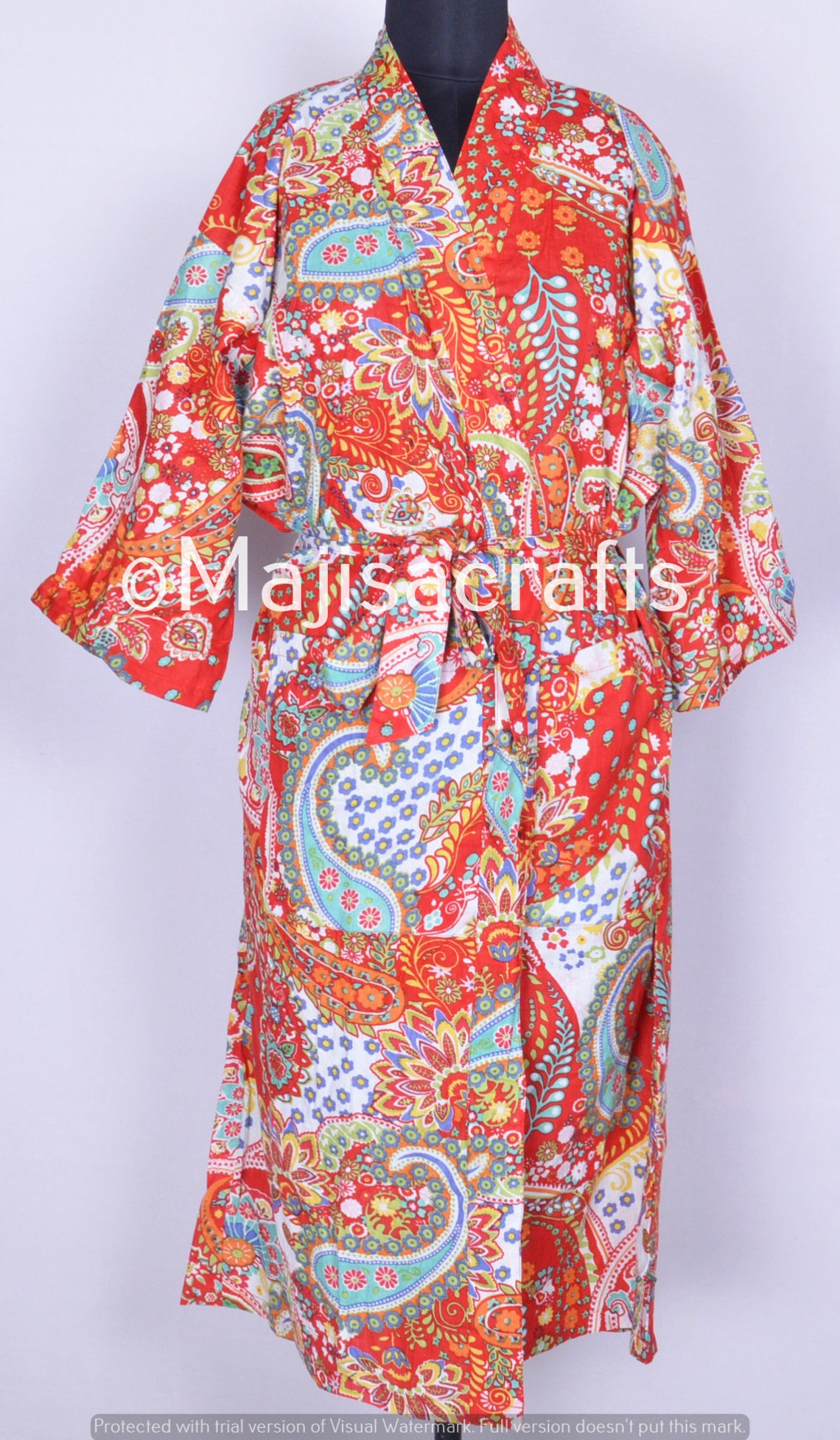 paisley print robe
