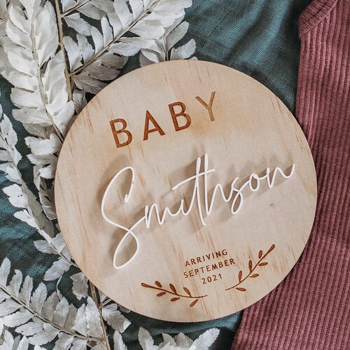 Pregnancy Announcement Plaque Custom Baby Announcement Etsy
