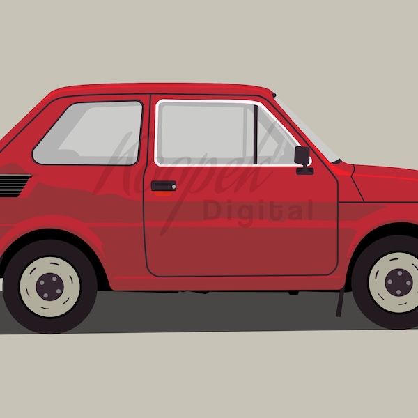 The Polish Fiat 126p car "ICONS of the PRL" - Printable art