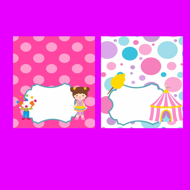 Circus Food Labels Birthday Party Food Labels Party Food Etsy