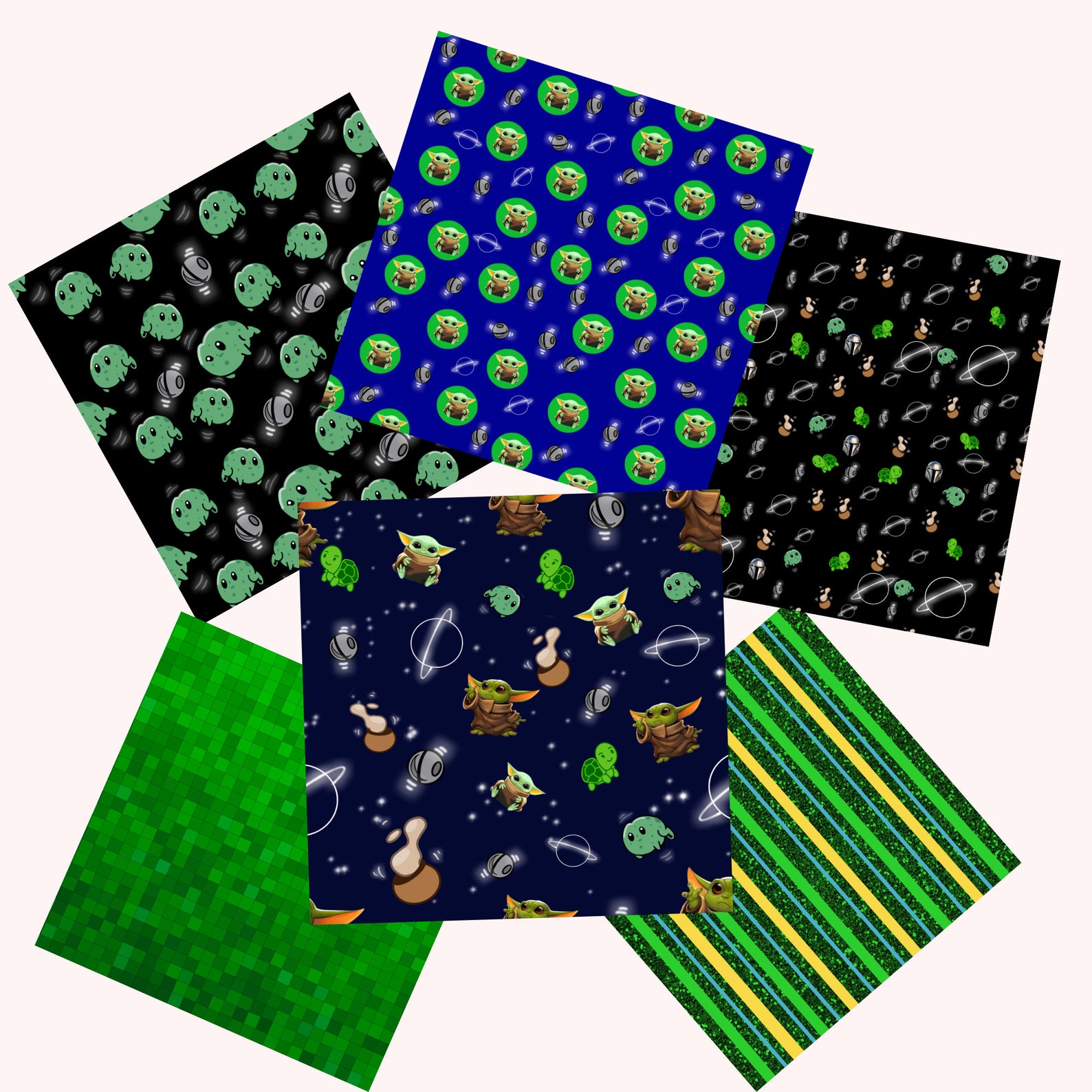 Star Wars Digital Paper, Baby Yoda Paper Pack, Mandalorian Digital Papers, the Baby Yoda Paper