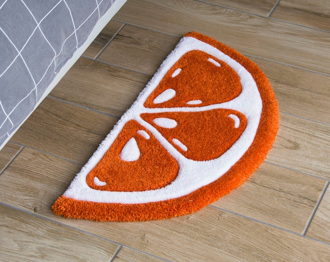 Slice Rugs Orange Slice Rug, Handmade Tufted Rug, Living Room Rug, Housewarming ...