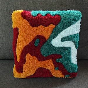 Unique Tufted Pillowcase - Indie Room Decor, Groovy Decor, Cool Groovy Funky Pillowcase, Abstract Pillowcase, Boho Decor Pillowcase