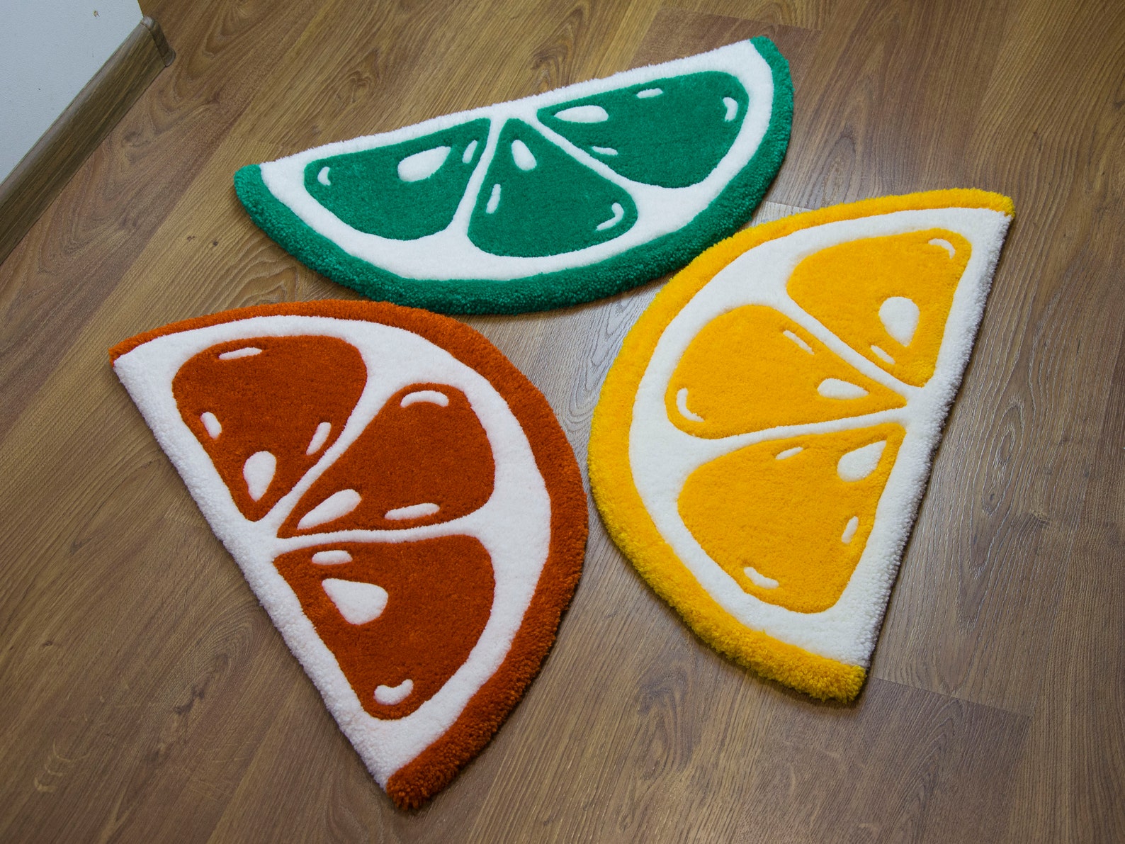 Citrus Slice Rugs, Hand Tufted Rug, Bedroom Rug, Colorful Rug, Lime Rug ...