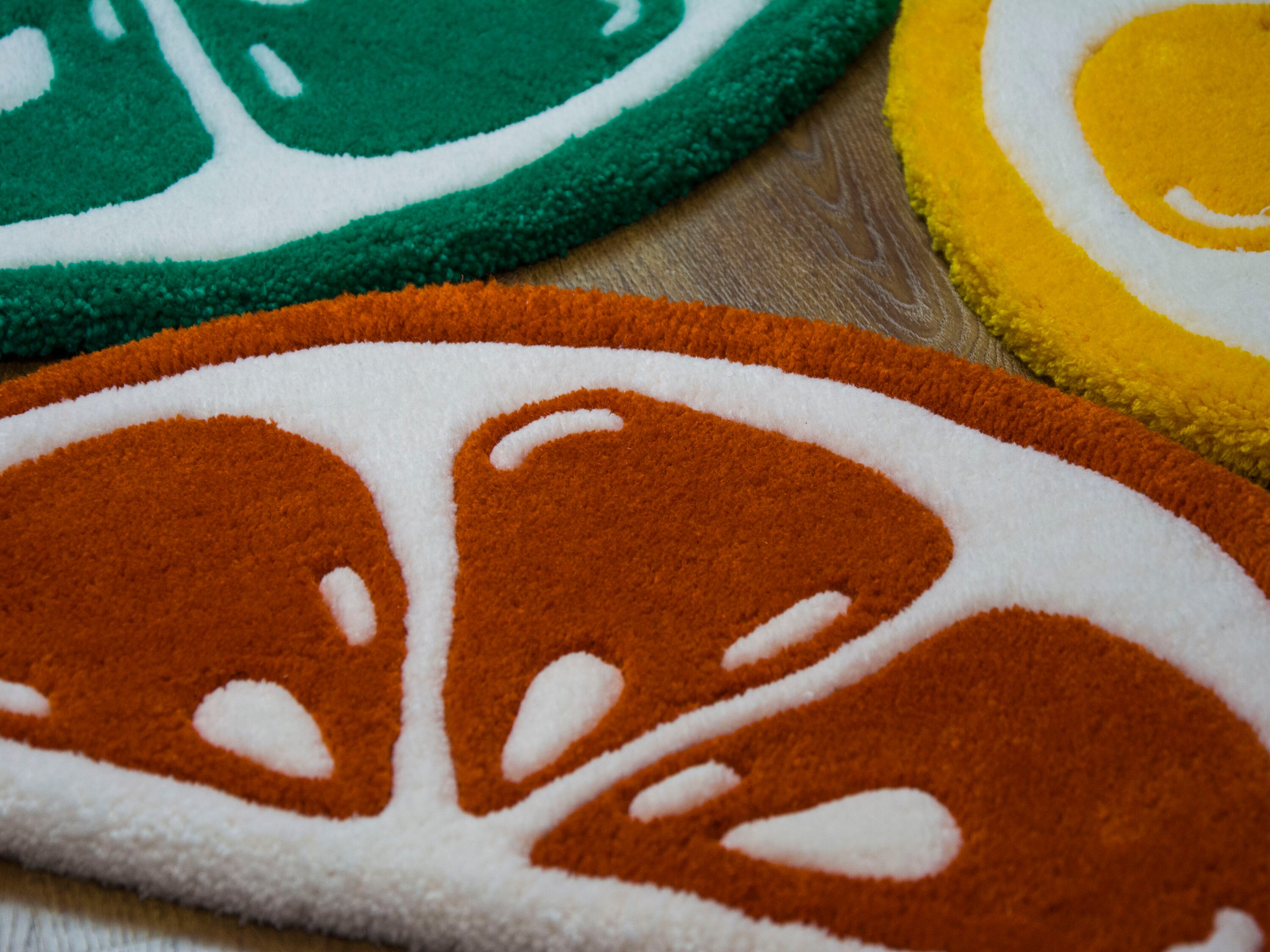 Slice Rugs Citrus Slice Rugs, Hand Tufted Rug, Bedroom Rug, Colorful Rug, Lime Rug ...