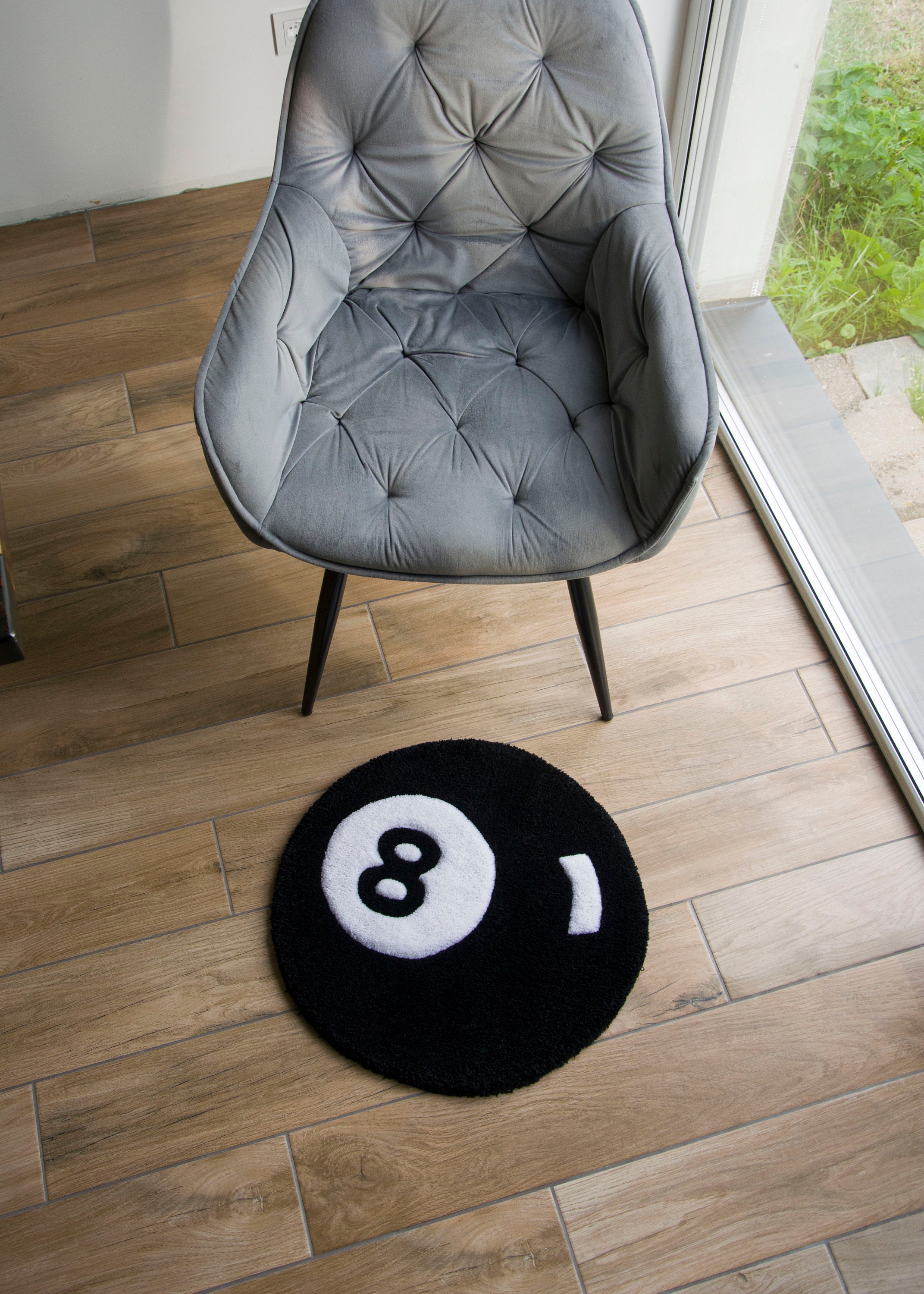 Number 8 Rug 8 Ball Tufted Rug, Handmade Carpet, Hand Tufted Rug, Eclectic Home ...