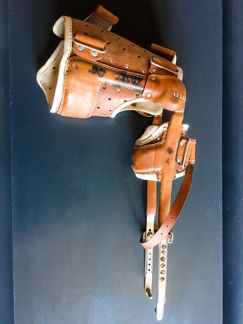 1960s Vintage French Orthopaedic Leather Leg Brace for a Etsy