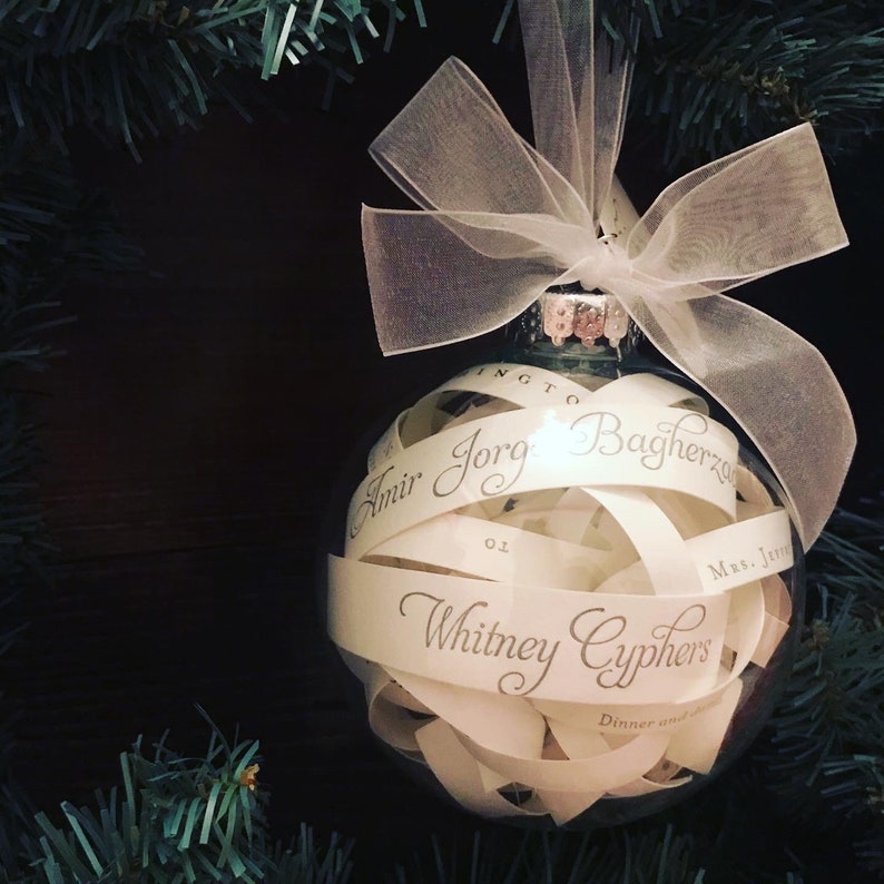 Wedding Invitation Keepsake Ornament Wedding Gifts Christmas Ornaments