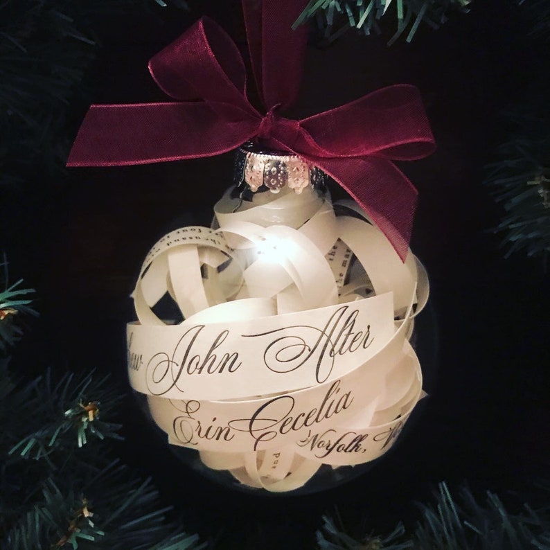 Wedding Invitation Keepsake Ornament Wedding Gifts Christmas Ornaments