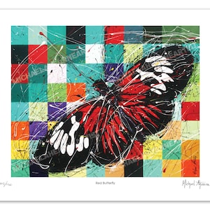 Red Butterfly. Limited Edition, Signed Giclée Fine Art Print from my Original Oil Painting