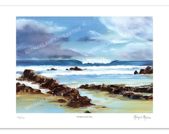 Widemouth Bay, Cornwall. Limited Edition, Signed Giclée Fine Art Print from my Original Oil Painting