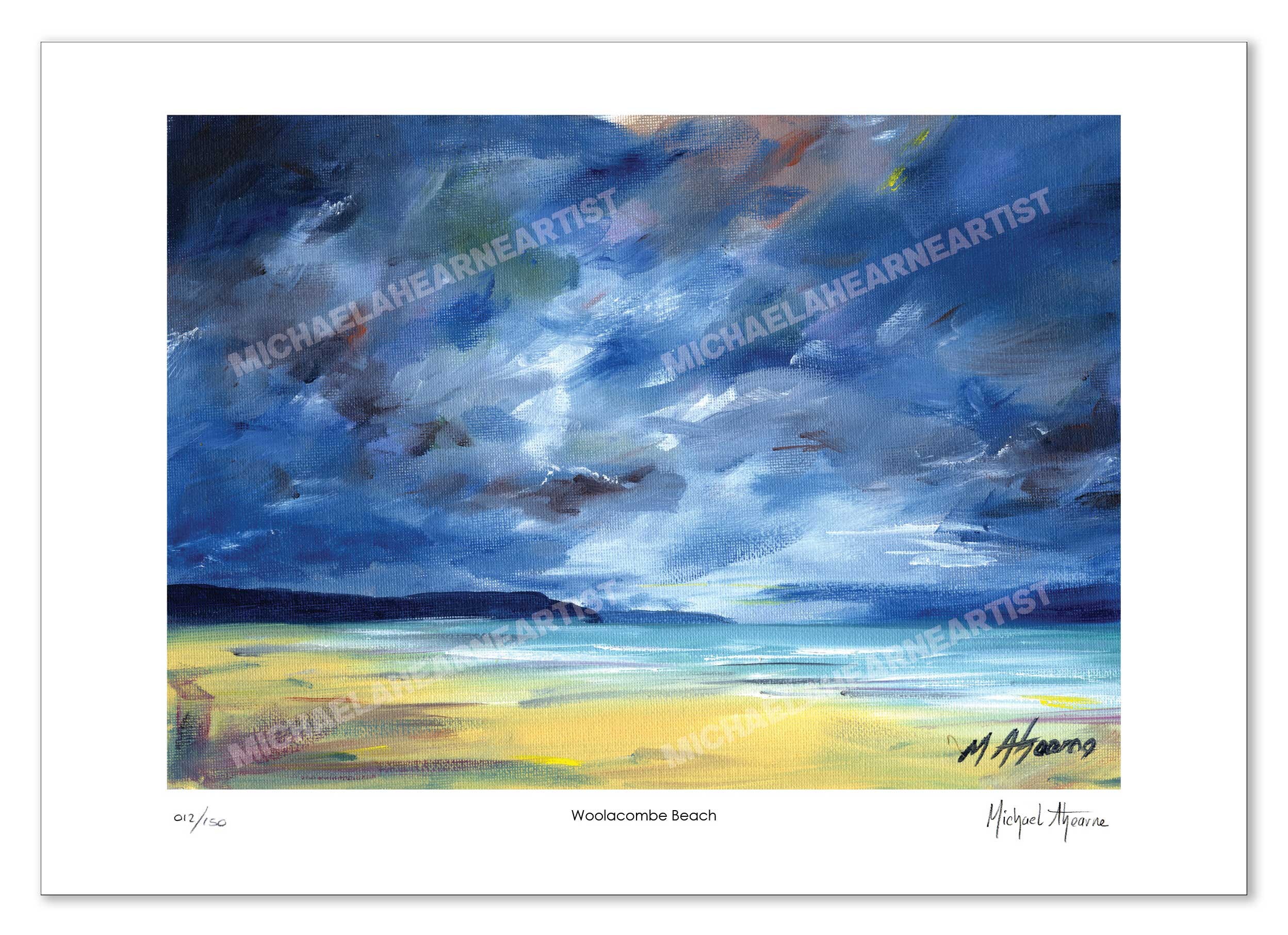 Woolacombe Beach, North Devon. Limited Edition, Signed Giclée Fine Art Print from my Original Oil Painting