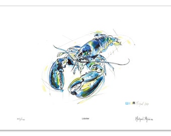 Lobster. Limited Edition, Signed Giclée Fine Art Print from my Original Water Colour Painting