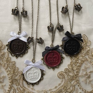Bronze - Crown Wax Seal Necklace