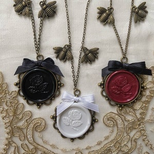 Bronze - Rose Wax Seal Necklace