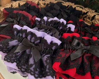 Black Chiffon Crown Wrist Cuffs