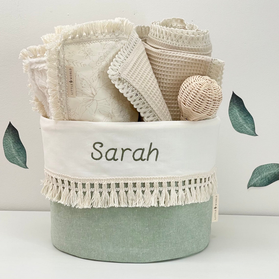 PERSONALIZED Basket With Your Child's First Name Green Etsy