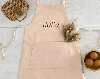 Personalized APRON for child with first name - Pale PINK