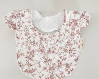 BIB with FRIL and Ratine de Bambou - Fleuri vieux rose Norah